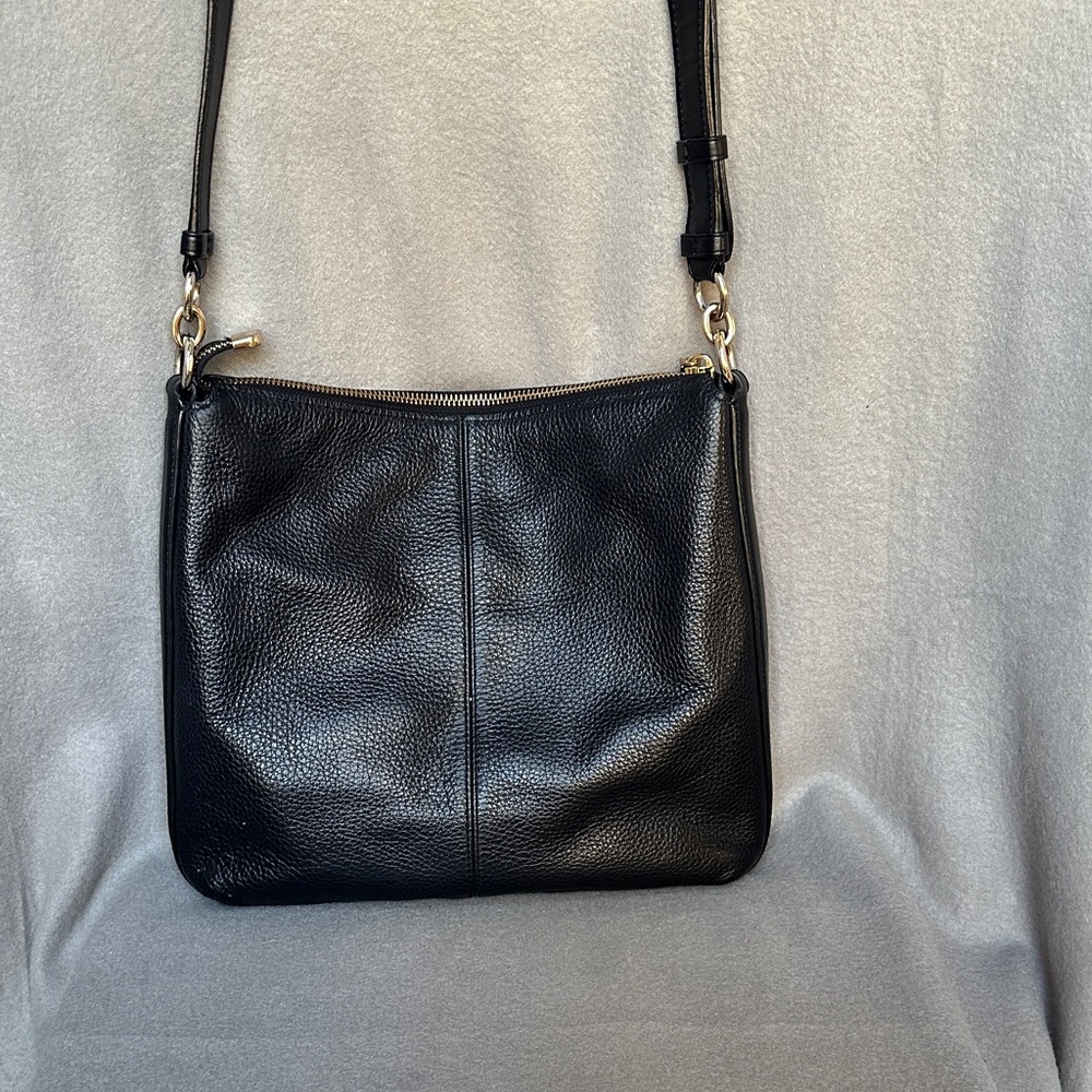 Coach Mae Black Pebbled Leather Large Crossbody File Bag - Picture 3 of 15